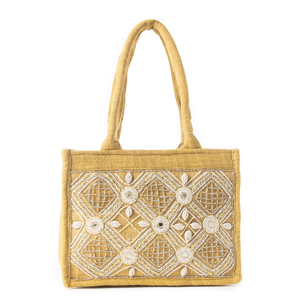 Gypsy Lace Canvas Bag in Yellow