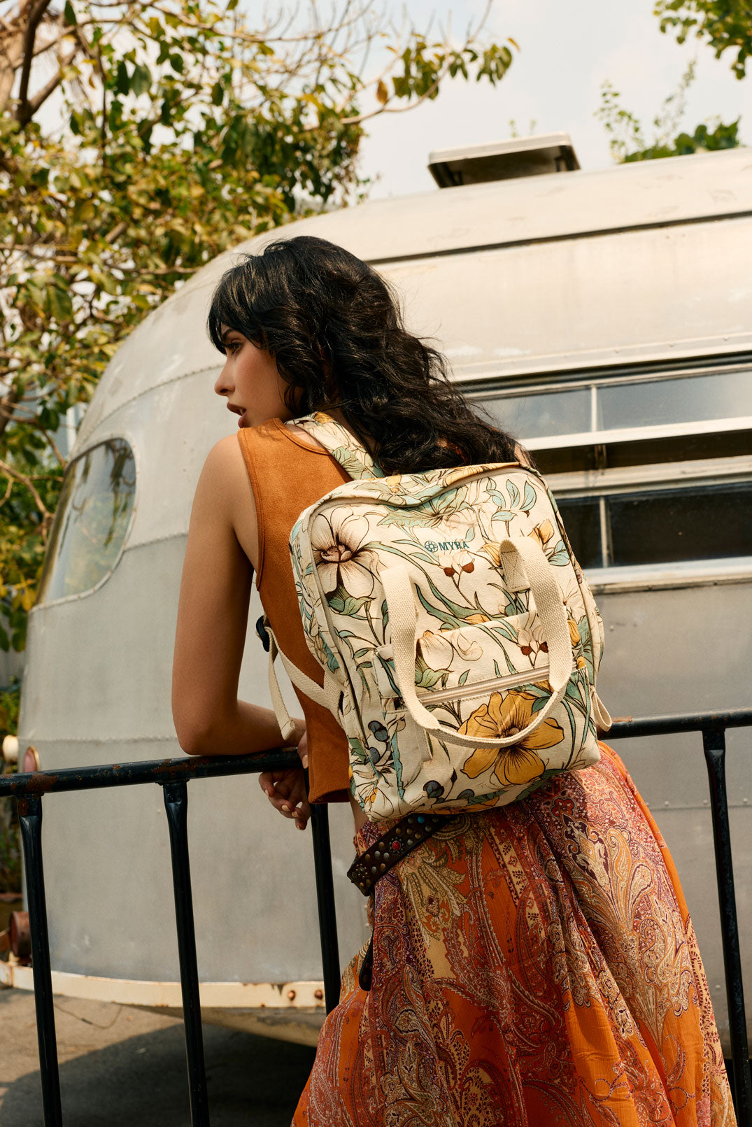 Pine Meadow Cotton & Leather Crossbody Bag in Ivory