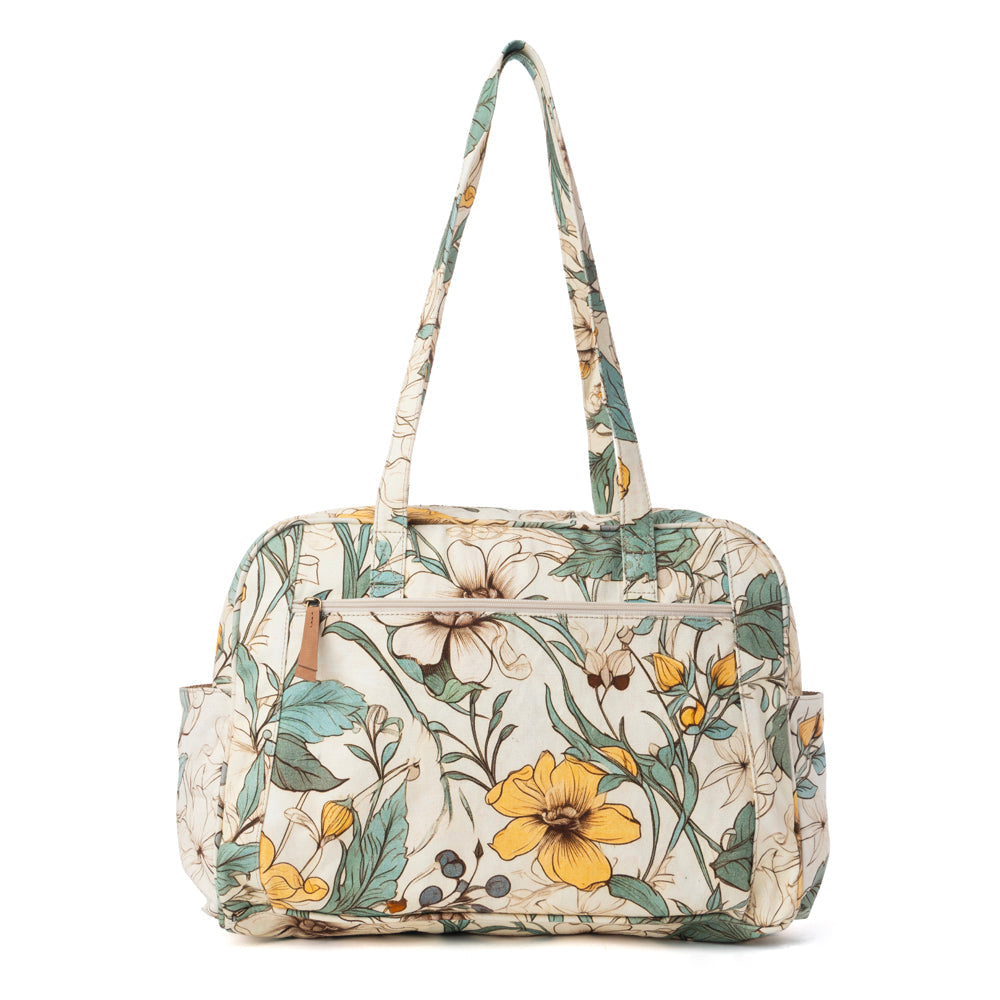 Sunnyfield Cotton Diaper Bag in Ochre Fern