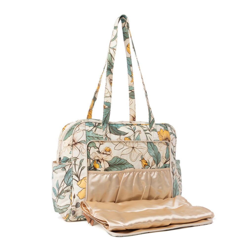 Sunnyfield Cotton Diaper Bag in Ochre Fern