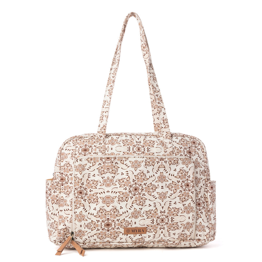 Sunnyfield Cotton Diaper Bag in Mocha Beige