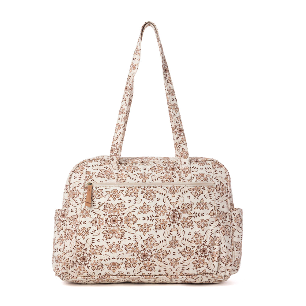 Sunnyfield Cotton Diaper Bag in Mocha Beige