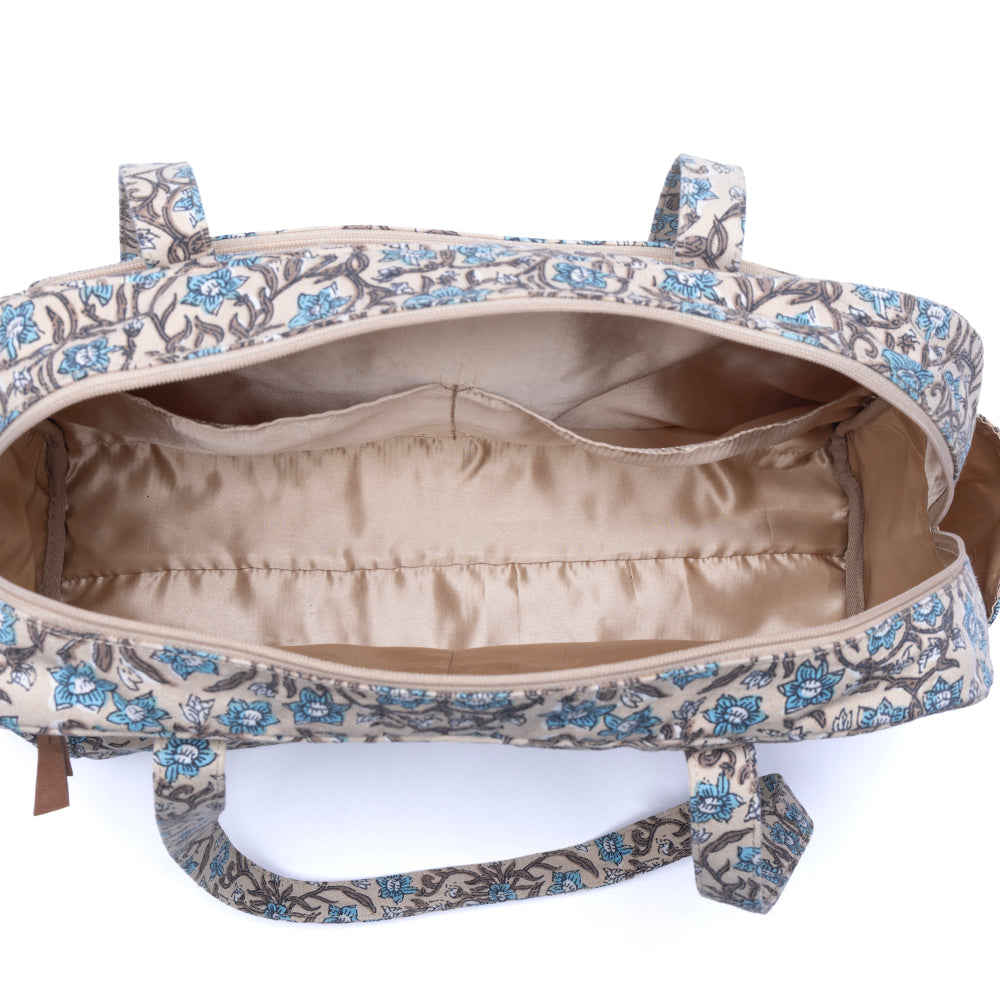 Sunnyfield Cotton Diaper Bag in Dusty Teal