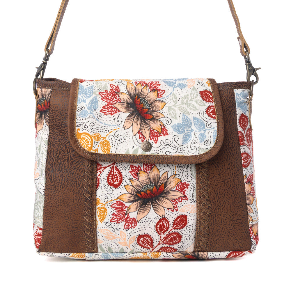 Oakline Cotton & Leather Shoulder Bag in Powder Brown