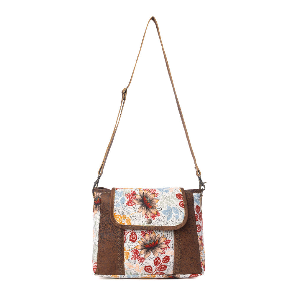 Oakline Cotton & Leather Shoulder Bag in Powder Brown