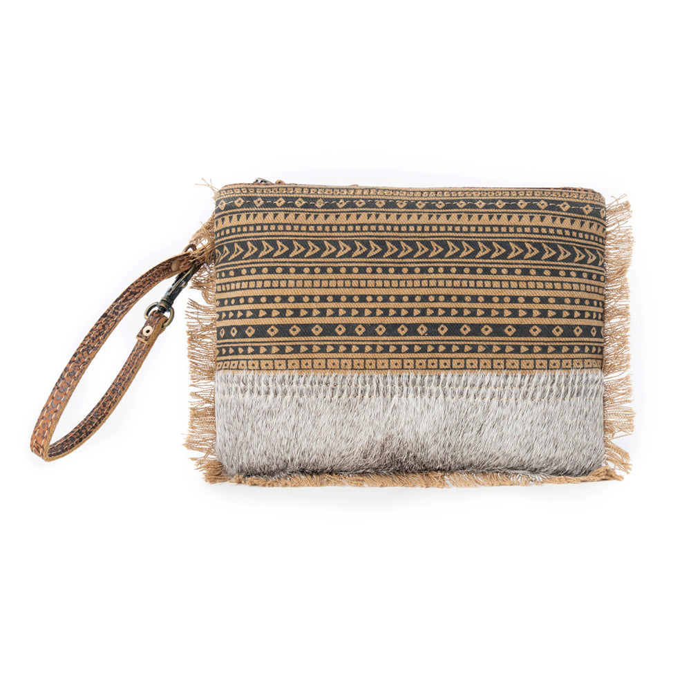 Trailmark Western Wristlet for Women in olive with hairon detail