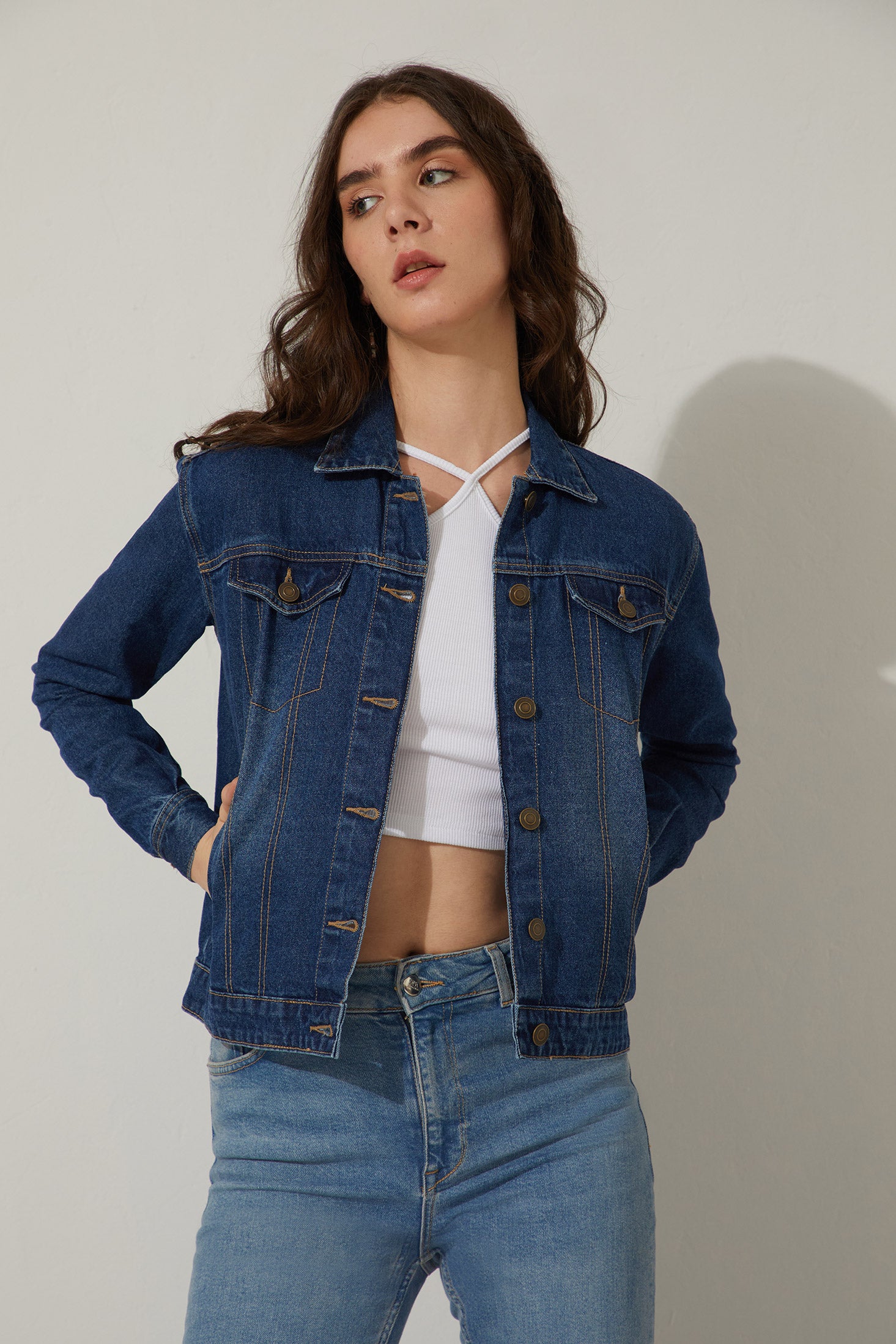 Cassie Acid Wash Tone Denim Jacket