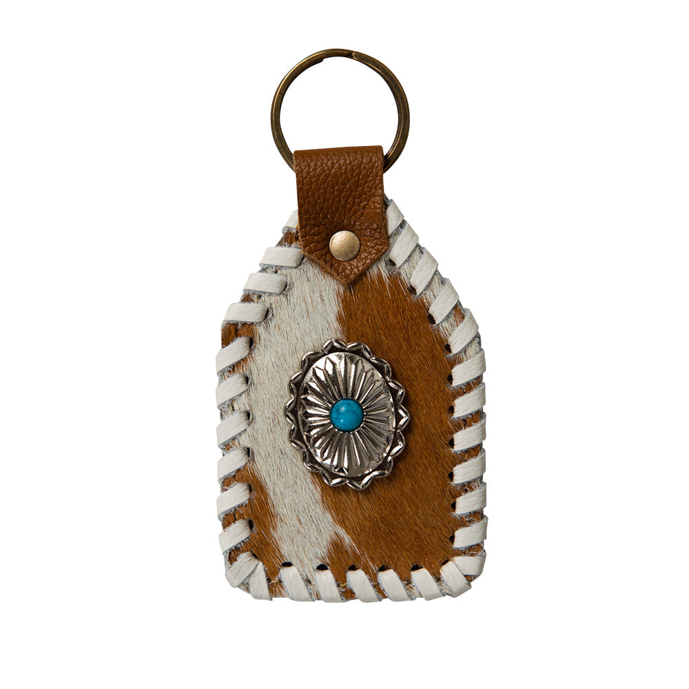 Shining Rock Stitched Hairon Hide Key Fob