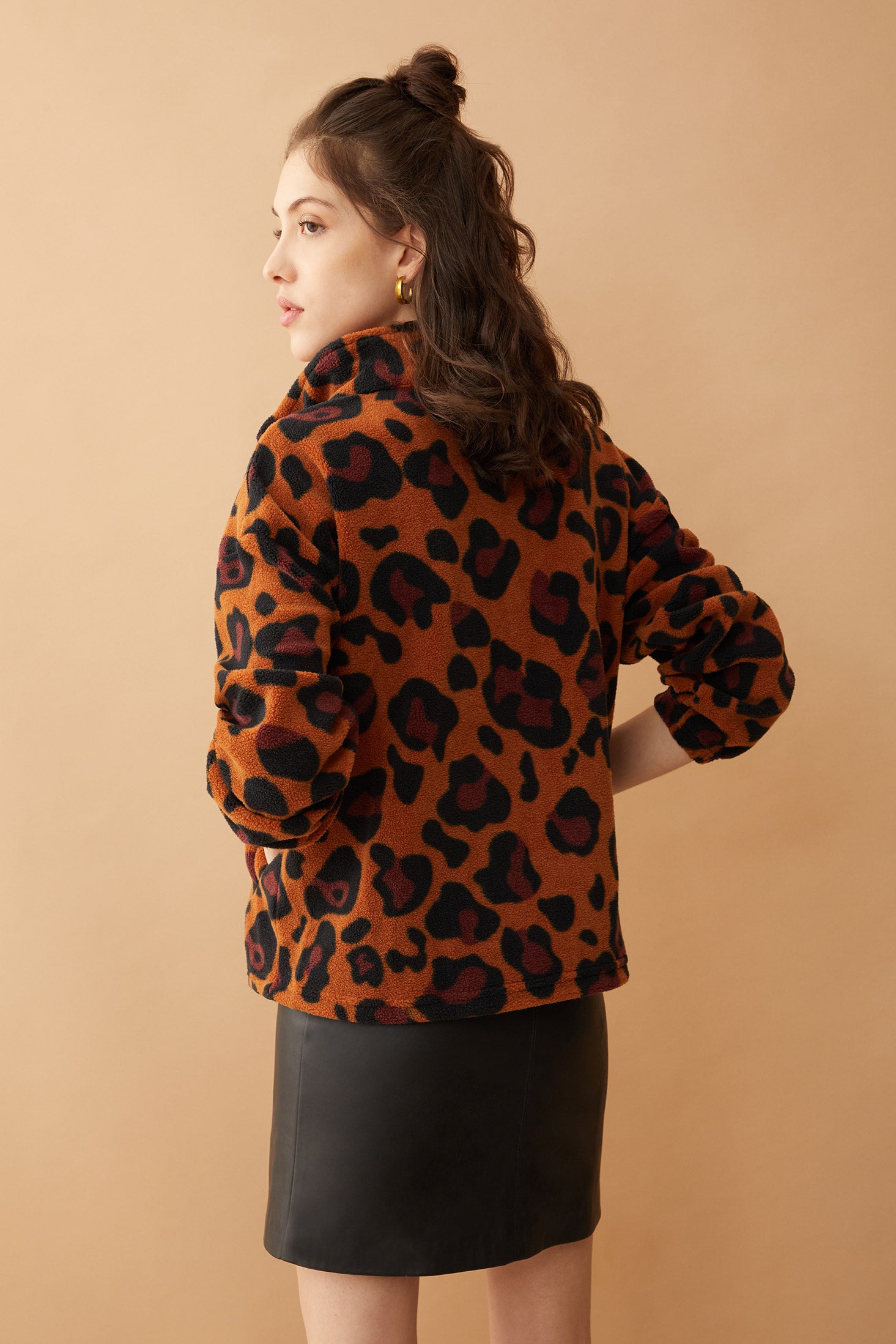 Maren High Collar Jacket in Animal Print