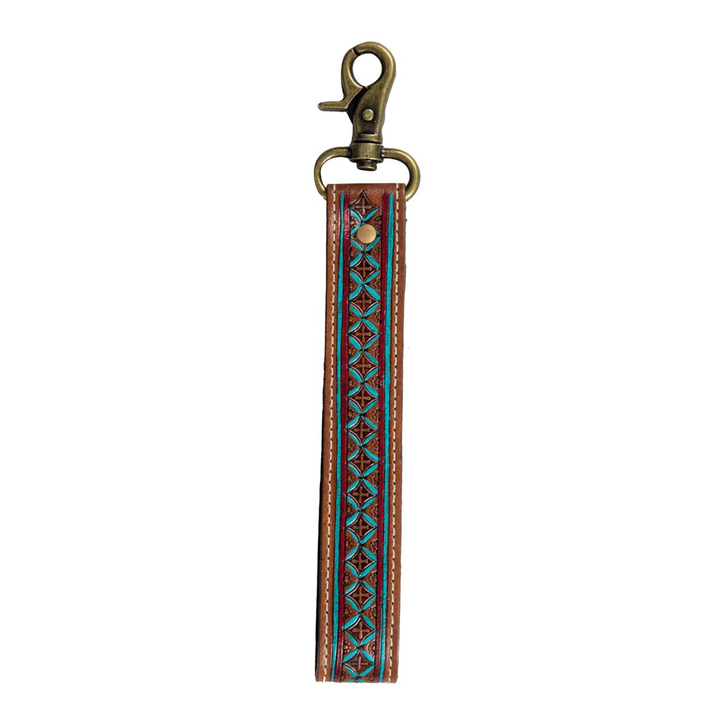 Santa Fe Vista Hand-Tooled Strap Key Fob