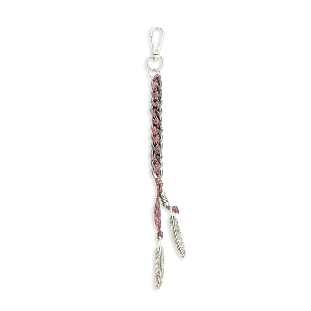 Trail Feather Braided Chain  Key Fob