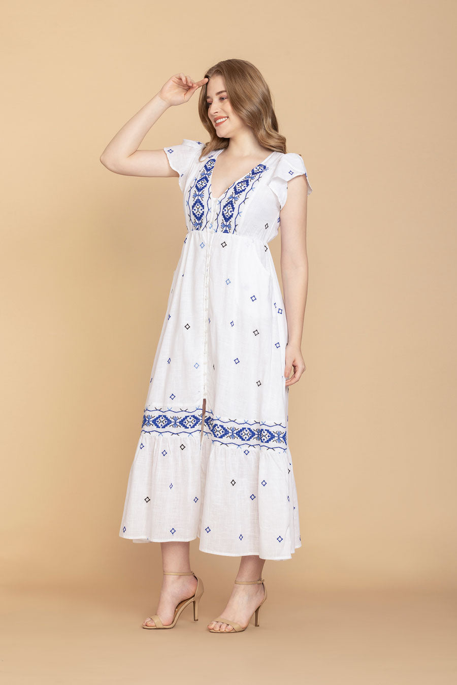 Lillith Cotton Embroidered Dress