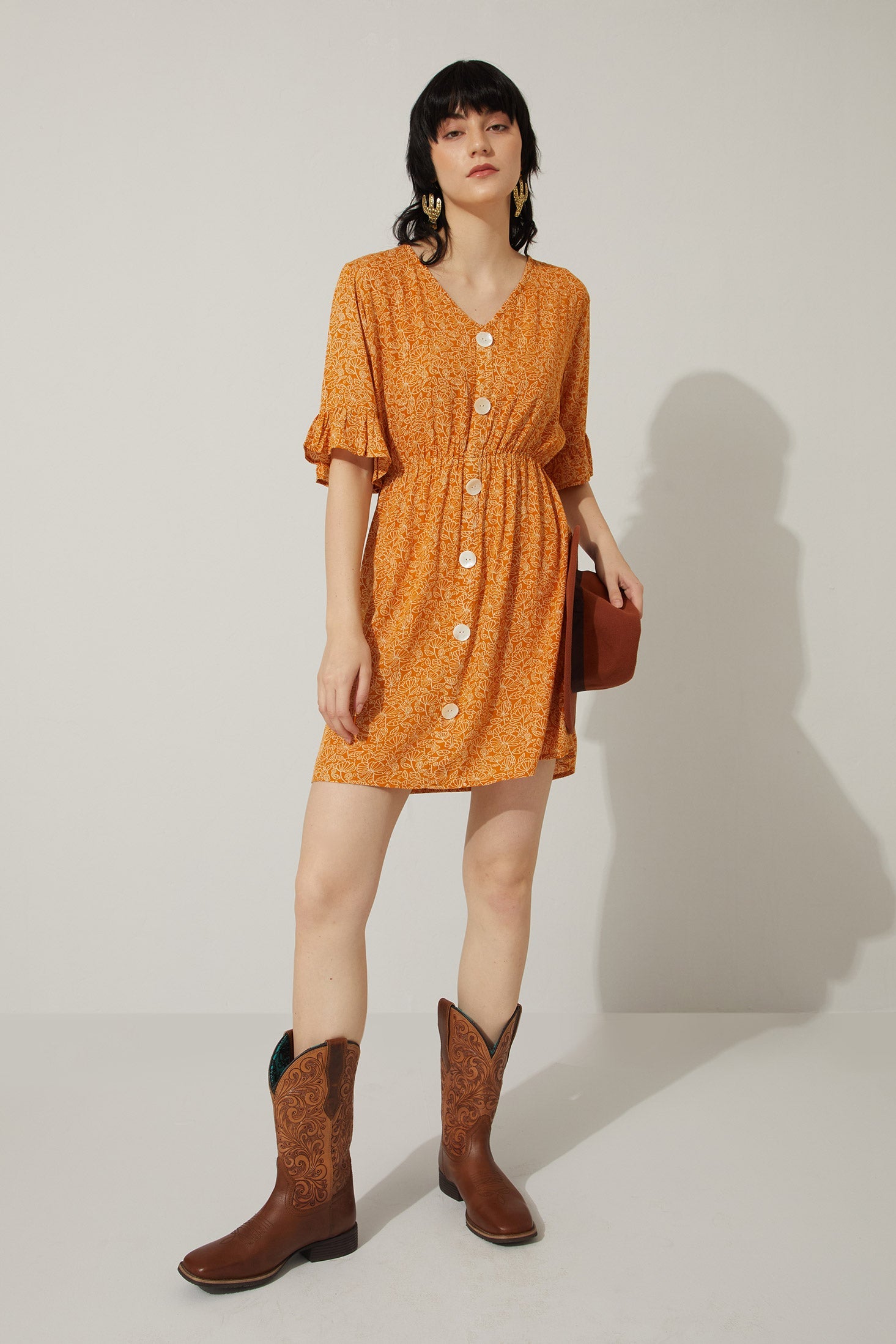 Golden Poppy Drop Waist Dress